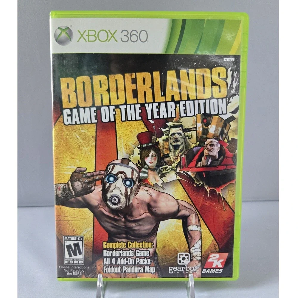 Borderlands Game of the Year GOTY - Xbox‎ 360 - CIB - 2 Discs Manual Poster